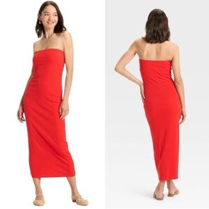 A New Day Ribbed Strapless Knit Dress Tube Bodycon